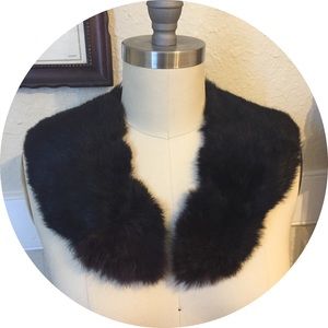 Vintage rabbit fur collar with quilted lining